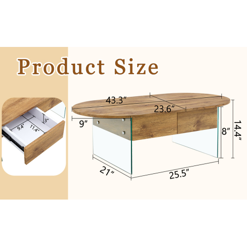 Coffee table with double drawers