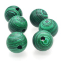 Malachite 18MM Round Beads Drilled Large Hole 5MM for Making Jewelry