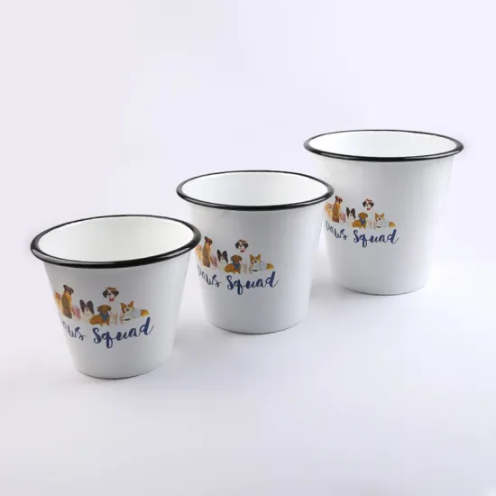 Deep Metal Bucket Food Container Enamel Bucket