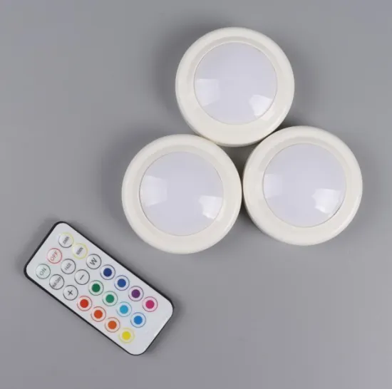 Goldmore2 3 Pack Wireless Remote Control Cob Led Touch Puck Lights