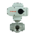 DKV Electric Actuated 3-Way Stainless Steel 304 Ball Valve with Female Thread