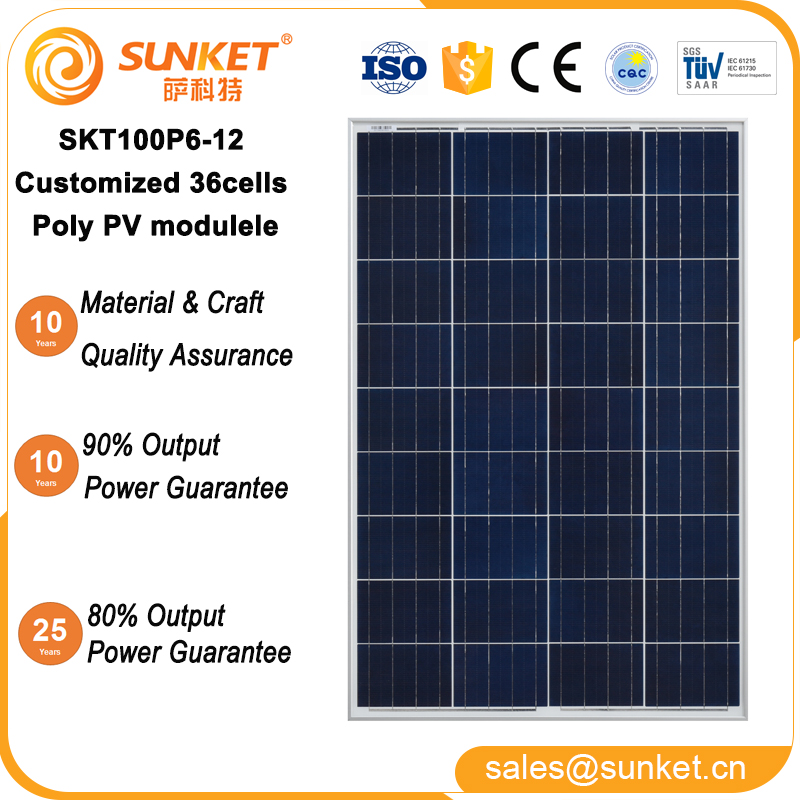 Sistema solar de 100 vatios Poly Small 15kW