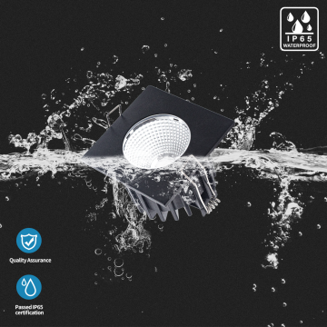 Downlight LED empotrable cuadrado IP65 resistente al agua para baños