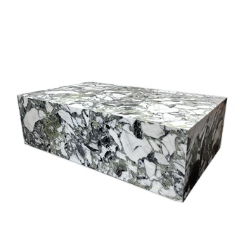 Venta directa de mármol verde de lujo: decoración de mesa de café para el hogar personalizado