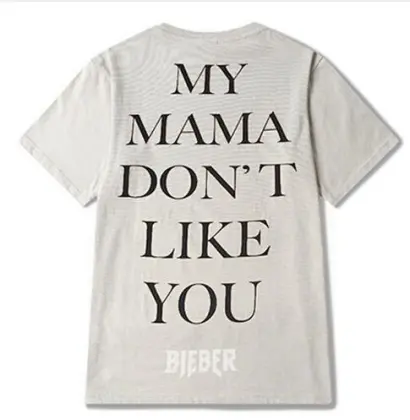 Vfiles Justin Bieber Fear Of God Purpose Tour T Shirt Men My Mama Dont Like You Letter Printed Tops Tee Hip Hop Streetwear