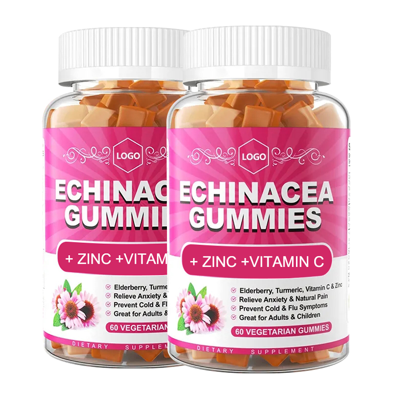 검은 엘더베리 면역 지원을 가진 비건 Echinacea Gummies