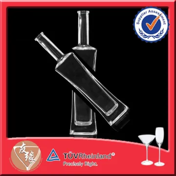 250 ml Square Glass Vodka Bottles With Cork Top