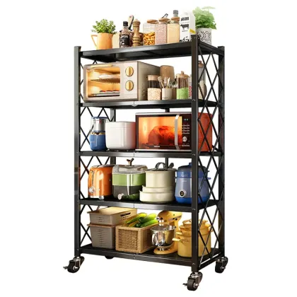 Metal Storage Rack for Kitchen Appliances: Microwave, Oven, Baking Sheet, Toaster, Juicer