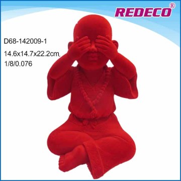 Resin flocking buddha red statue