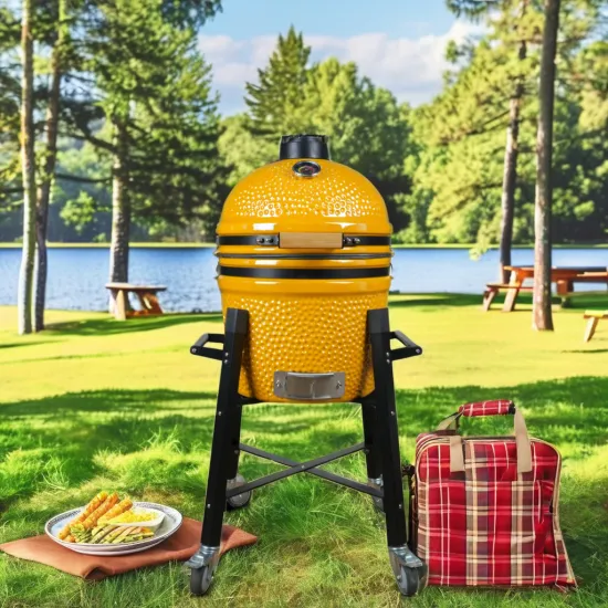 AUPLEX 15-Inch Kamado Ceramic Charcoal BBQ Grill