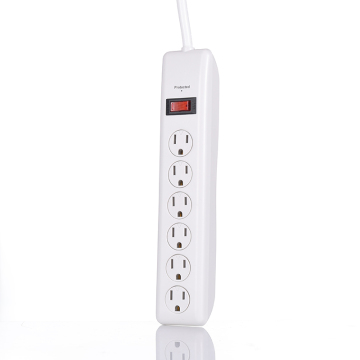 6-outlet USA Surge Protector dengan kabel 10 kaki dan penutup keamanan