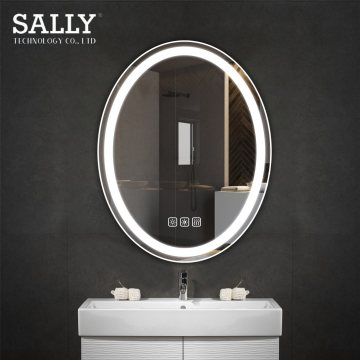 Espejo de maquillaje LED antiniebla regulable ovalado para baño SALLY