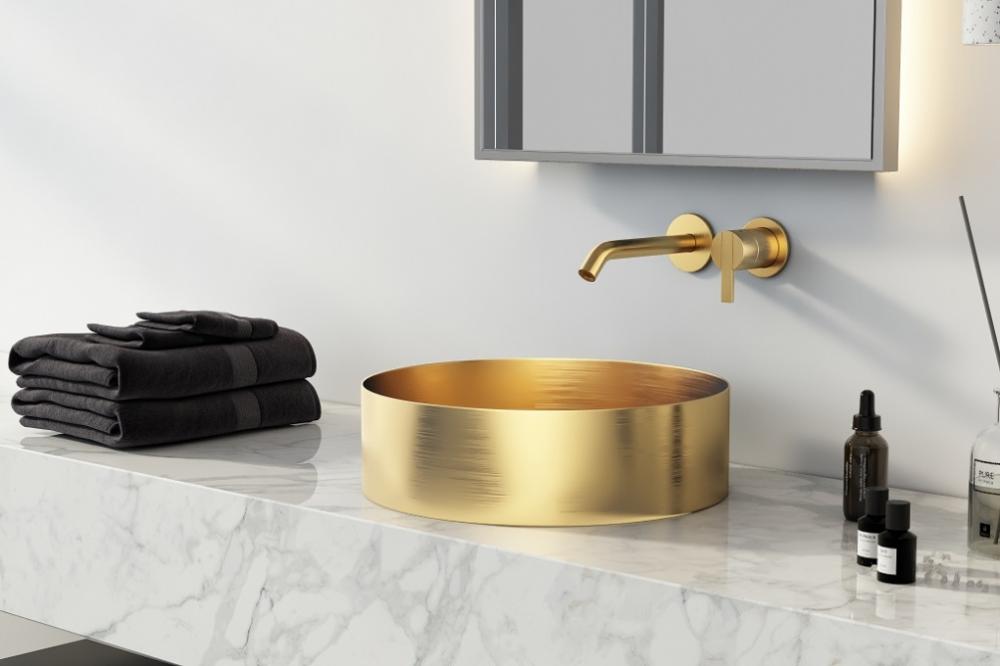 Hot Sale PVD Gold Handmade Bathroom Sink