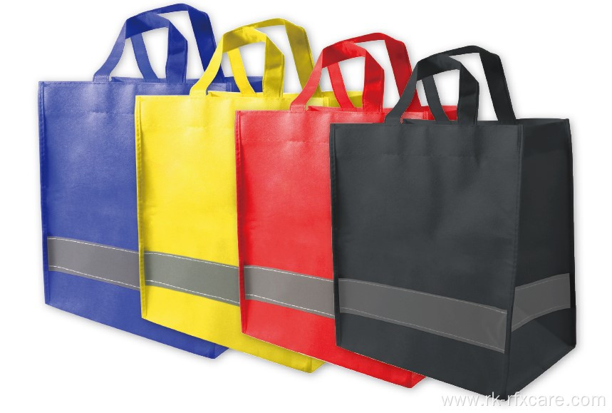 Highly Visible Non-Woven Reflective Strip Shopping Bag