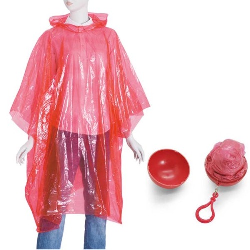 Werbegeschenk PE Regen Poncho in Ball