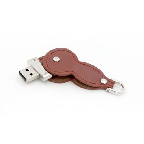 Giveaways Leather Gourd Shape Usb Flash Drive