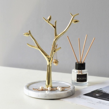 Unique Tree-Shaped Jewelry Rack with Marbled Base: A Stylish Home Decor and Gift Option