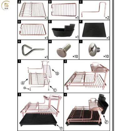 Black Aluminum Kitchen Sink Dish Rack Storage Holder