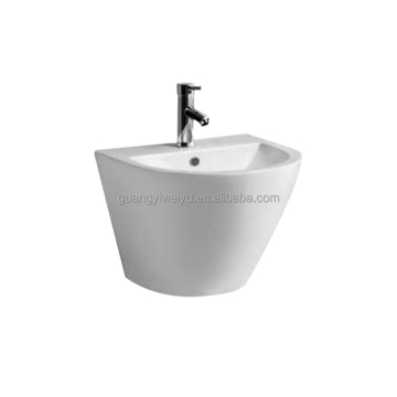 European Ceramic Wash Basin Bathroom WC Half Pedestal Lavabo Set with Screws - Saudi Arabia