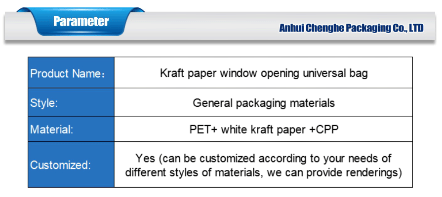 kraft paper packaging with window