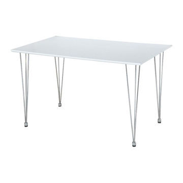 Steel Leg Dining Table, MDF with High Gloss Top, Measures 120 x 70 x 75cm