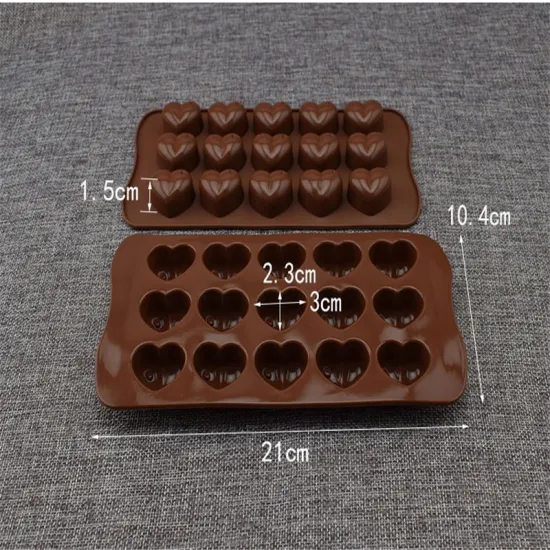 Professional Kangkai Cavity Dimpled Heart Shape Silicone Mold for Chocolate, Valentine Soap, and Fondant