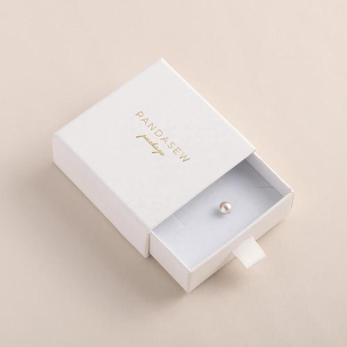 White Color Printed Drawer Gift Jewelry Box