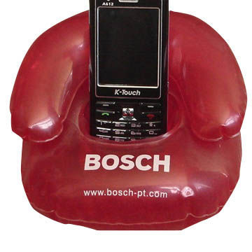 Inflatable mobile phone holder