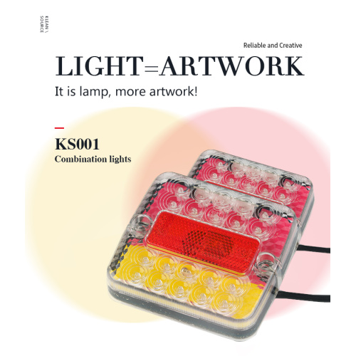 12 વી 26 એલઇડી ટ્રેઇલર ટેઇલ લાઇટ્સ બાર વોટરપ્રૂફ ટર્ન સિગ્નલ અને પાર્કિંગ રિવર્સ બ્રેક રનિંગ લેમ્પ માટે કાર ટ્રક લારી રેડ એમ્બર