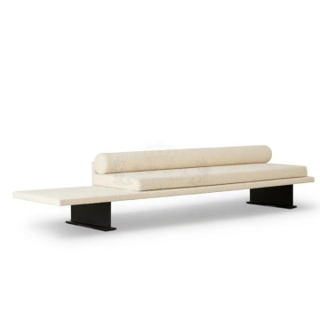 Nordic Design Modern Stainless Steel Legs Long Bench Bedroom Furniture Custom Ottoman Stool