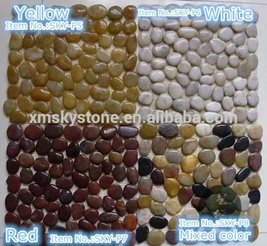 Nanjing Good Quality Square Shaped Polished Slice Pebble Stone Tile