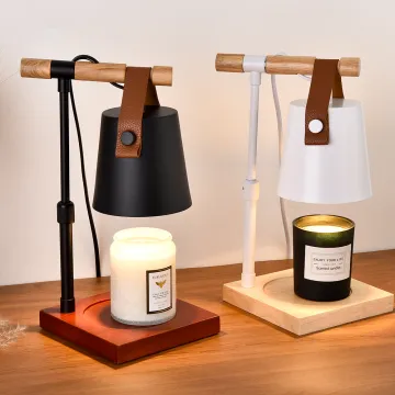 Adjustable Height Electric Candle Lamp Night Light with Warmer and Timer