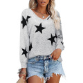 Women's V-Neck Knit Loose Knitted Sweater