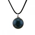 Gemstone 20mm Round Beads With 45CM Black Leather Cord Necklace Natural Stone Crystal Ball Pendant Choker for Women Men Gift