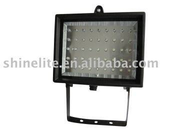LED sourcing outdoor light/placement of single halogen light