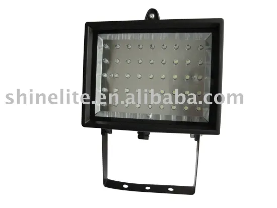 LED sourcing outdoor light/placement of single halogen light