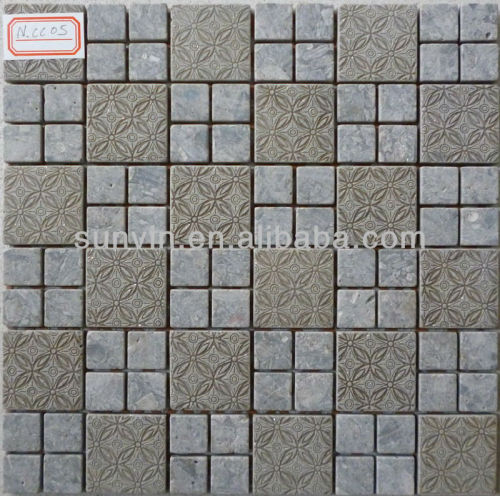 Self adhesive tile stone mosaic floor tile