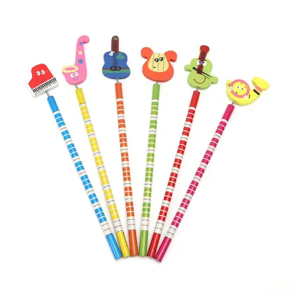Kawaii Colored Wooden Pencil with Eraser - Free Samples Promotion