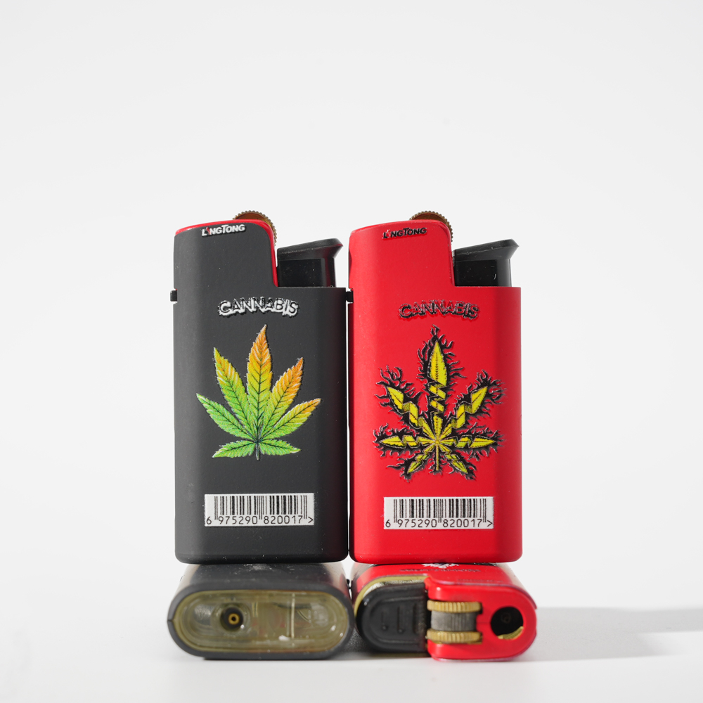 Soft Flame Leaf Pattern Mini Flint Lighter
