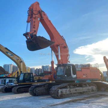 中古の日立870クローラー掘削機 - 割引価格で牽引されたトレーラー建設機械