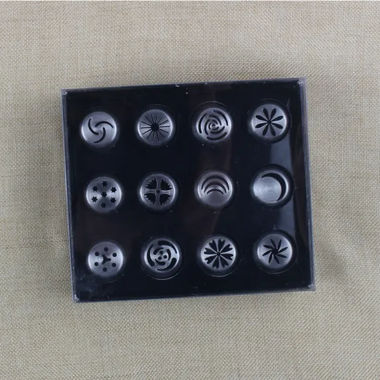 12pcs Stainless Steel Tulip Petal Nozzles of Russian Piping Tips Set for baking tool