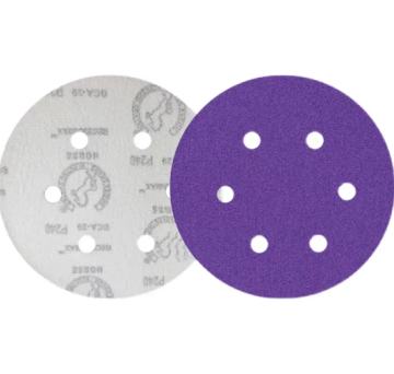 High-Quality 4 Inch 6 Hole Hook and Loop Sandpaper Discs with 60-2000# Purple Ceramic Abrasive for Auto Body Work