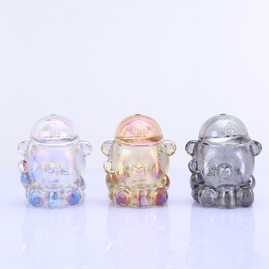 Small Bear Head Glass Home Decoration