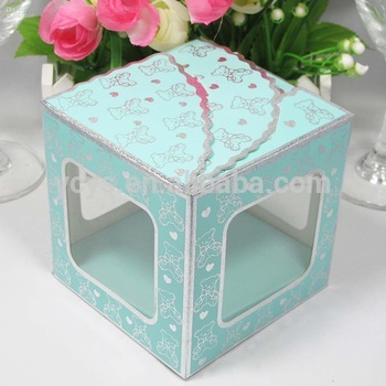 beautiful blue paper box with clear window