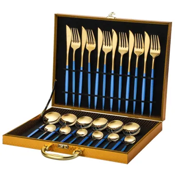 Pop Product Stainless Steel Tableware 24-Piece Set - Knife Fork Spoon Cross-Border Gift