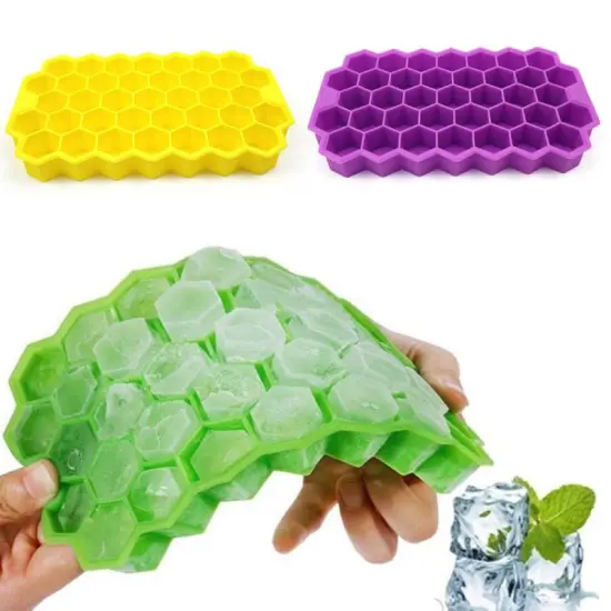 Ice Cube Tray Honeycomb Shape Ice Cube 37-Slot Mini Cake Mold Tool Silicone Container Ice Cream Maker Kitchen Bar Accessories