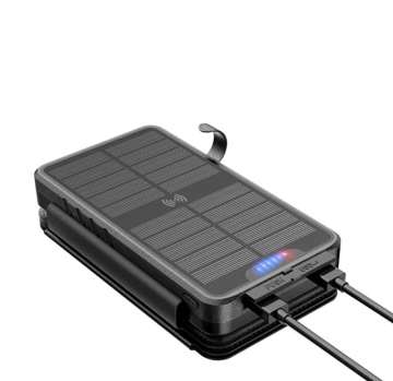 Ładowarka bezprzewodowa o dużej pojemności: 38800 mah panel słoneczny i jasna pochodnia