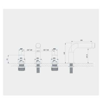 8 inch widespread faucet Two Handle Chrome Brass Bathroom Faucets 3 Hole Supplier