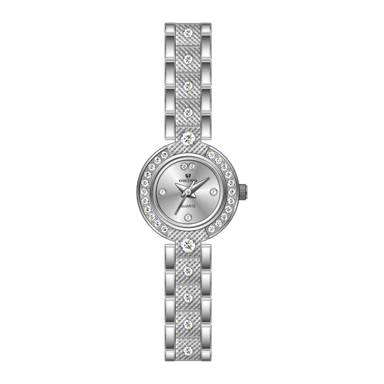 Einstellung von Moissanite CZ Stone Diamond Quartz Woman's Watch