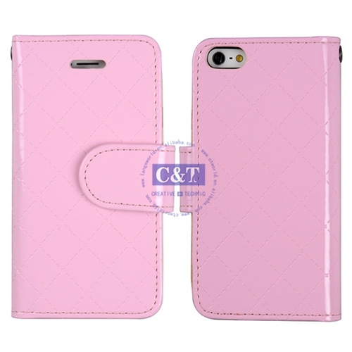 C&T Luxury Pink Leather Case for iPhone 5